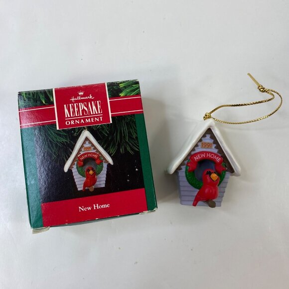 Hallmark 1991 Keepsake Ornament New Home Cardinal Birdhouse Christmas Decoration - Picture 1 of 5